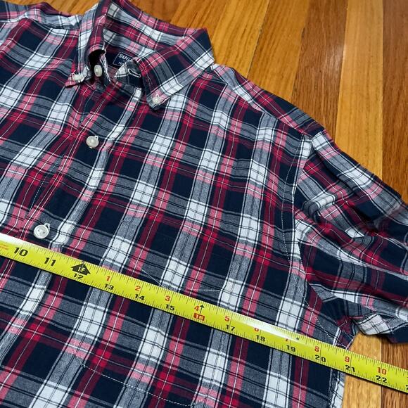 Sugar Cane Lightweight Plaid Button Down Shirt Size Large Made In USA Toyo Japan - Picture 5 of 10